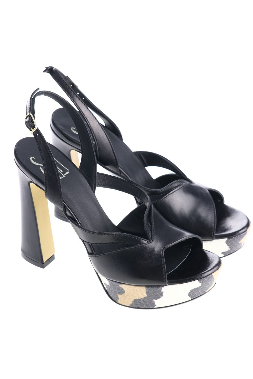 SGN GIANCARLO PAOLI - Leder-Sandaletten mit Animal-Print