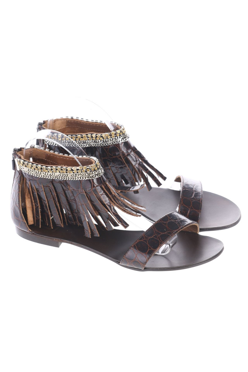 SGN GIANCARLO PAOLI - sandals, Leather, Boho Style with Fringes