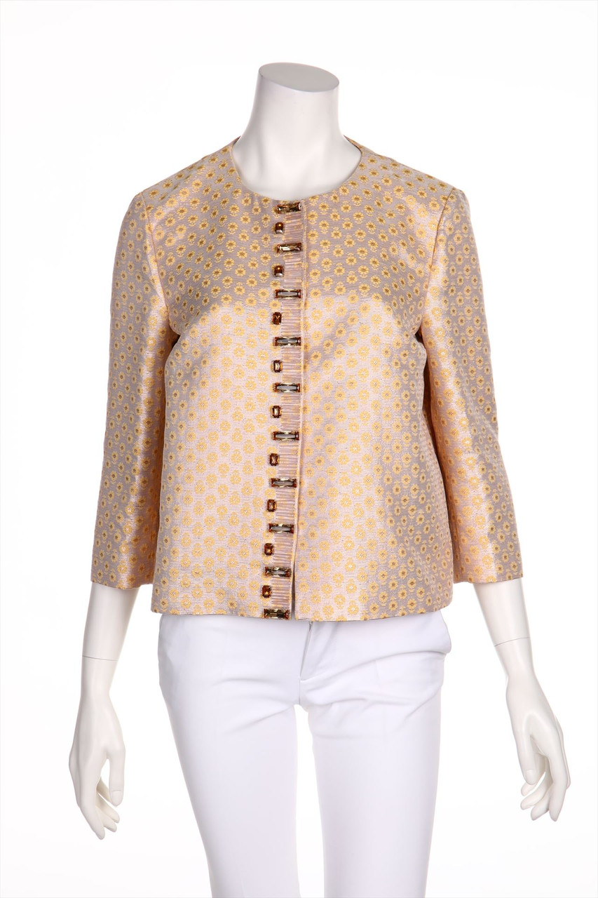 L´AUTRE CHOSE - Jacke aus Jacquard mit Schmuckstein-Applikation - D 42