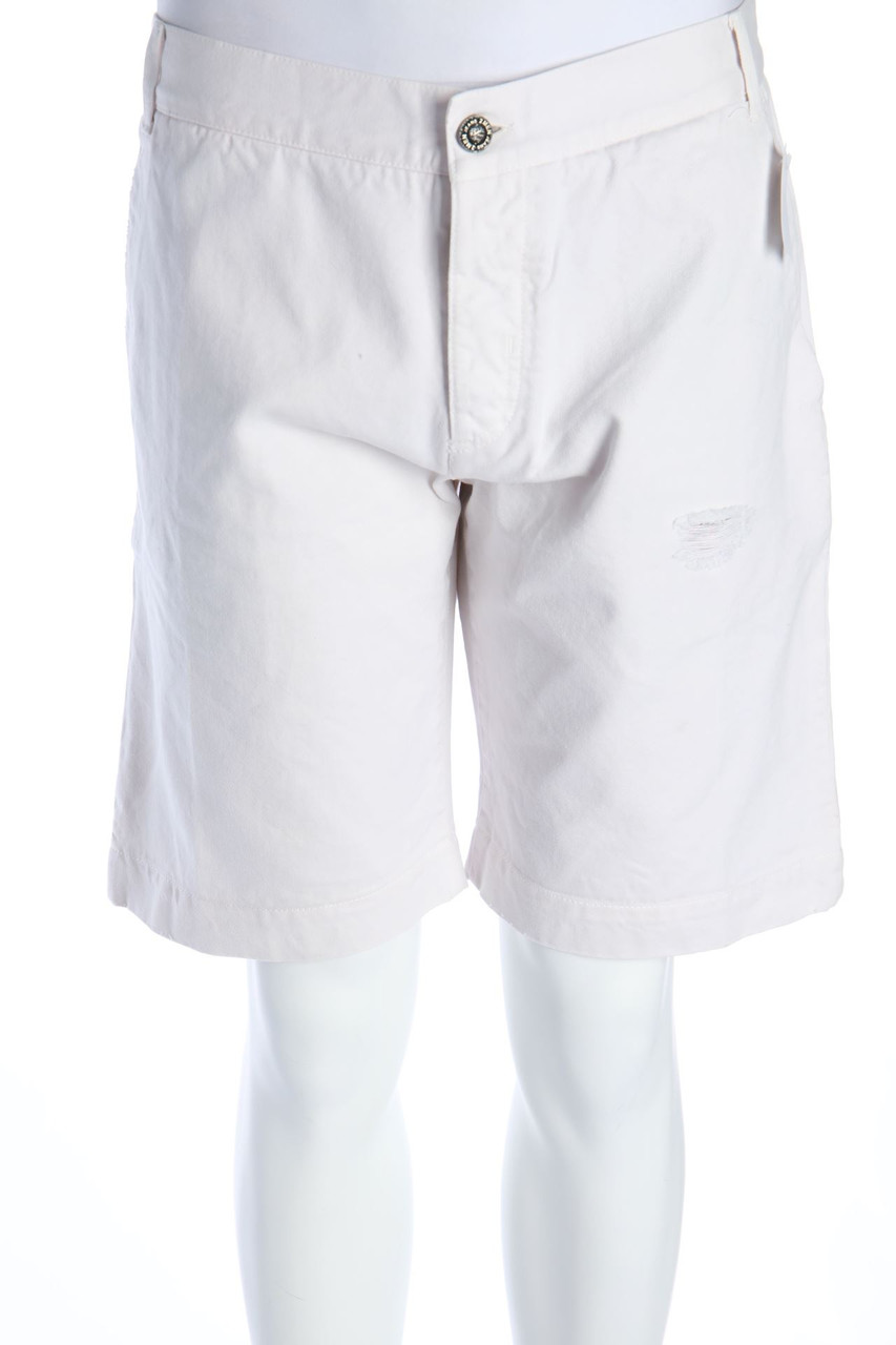 2 MEN - Distressed Jeans-Shorts mit Logo-Patch - W33